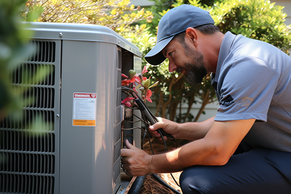 Tech installing unit outside