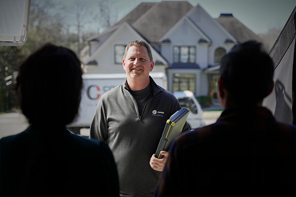 trane rep at front door